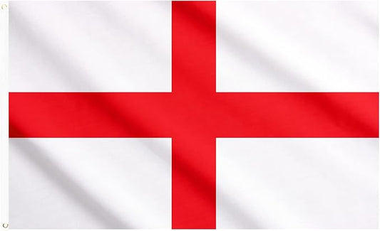 AhfuLife England Flag St Georges Flag 3 x 5 Ft, Large English Flags for Outside - Double Side with Brass Eyelets for Olympic Party Decorations, Bar Garden Street Decoration Indoor Outdoor