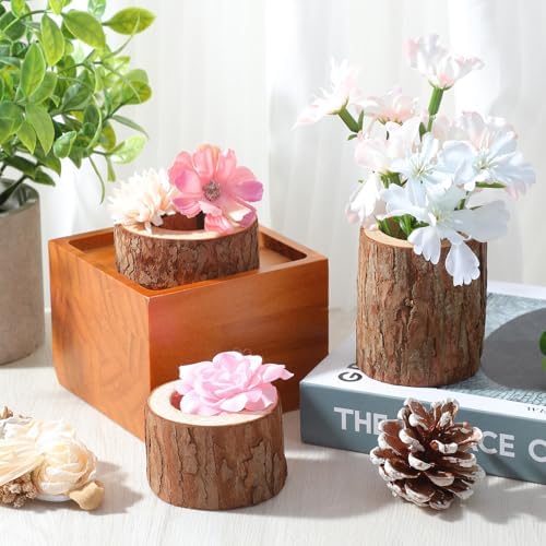 18 Pcs Wooden Tea Light Candle Holders, 3 Sizes, Rustic Tealight Candle Holders for Rustic Centerpieces for Dining Table Wedding Party - Image 7