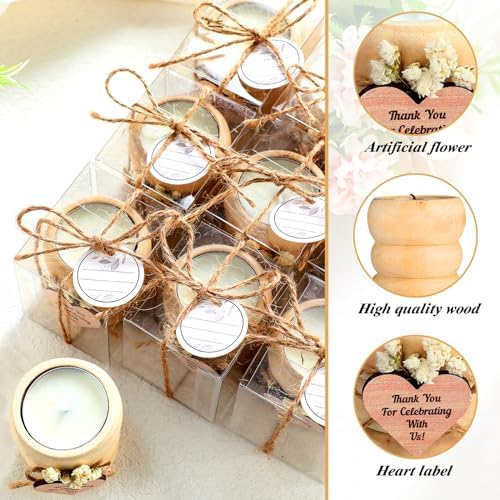 MTLEE 16 Pack Wooden Tealight Candle Holder Kit Guest Gifts, Boho - Image 3