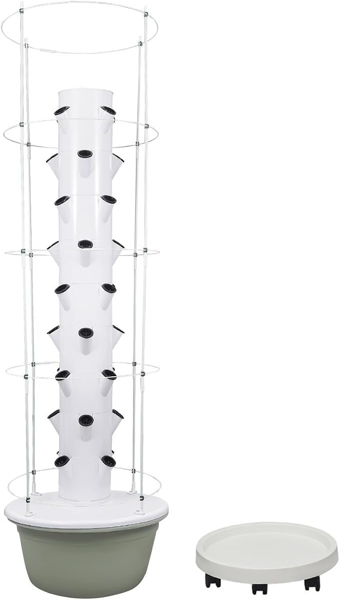 Hydroponics Growing System, 36 Pods Large Vertical Hydroponic Growing Tower with with Climbing Trellis, 9-Tier Indoor Gardening System for Herb Vegetable Fruit (Light Green, 36 Pods)