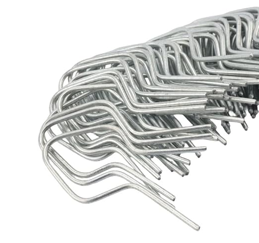 T Post Clips EZ Twist Preformed Galvanized Steel Tie Wire 11 Gauge Fence Ties - 100 Pack
