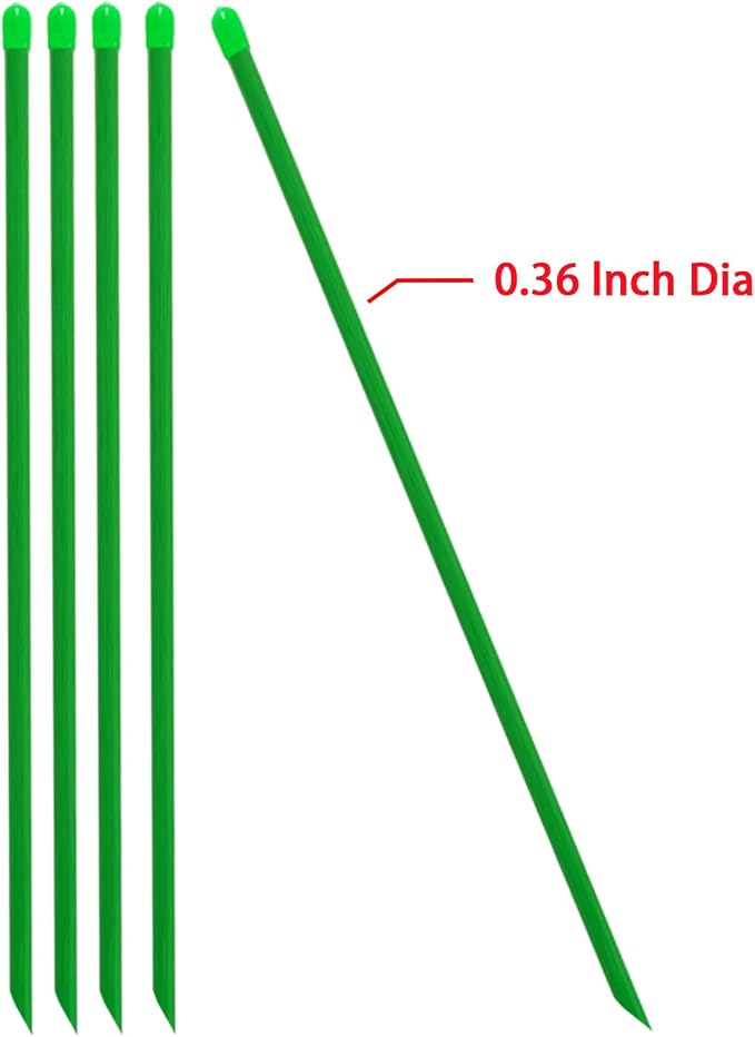 Fiberglass Friendly Garden Stakes Durable 48 inch, for Plant Support Tomato, Tree, Strawberry, Plant, Support Fencing Stakes 5/16" Diameter (20pcs)