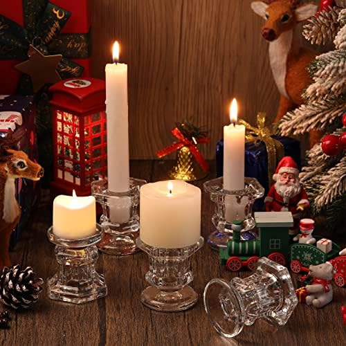 Potchen 18 Sets Glass Candle Holders Wedding Crystal, Clear, 18 Pieces - Image 6