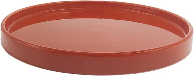 Yukfona Ceramic Plant Saucer Tray 1 Pcs 8 Inch Red Terracotta, 8.5"OD x8.15"ID x1"Deep| Fits flower pots Bottom≤ 8.15", Heavy Duty Glazed Round Planter Drip with Catch Basin for Indoor Outdoor Plants