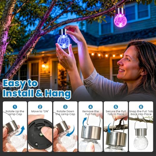 SOLPEX Solar Hanging Lanterns Solar Christmas Lights Outdoor Ornaments 16Pc - Image 3