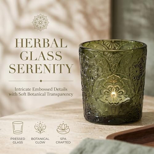 Moss Green Mandala Glass Tealight Holders, 12 Pack - Image 4