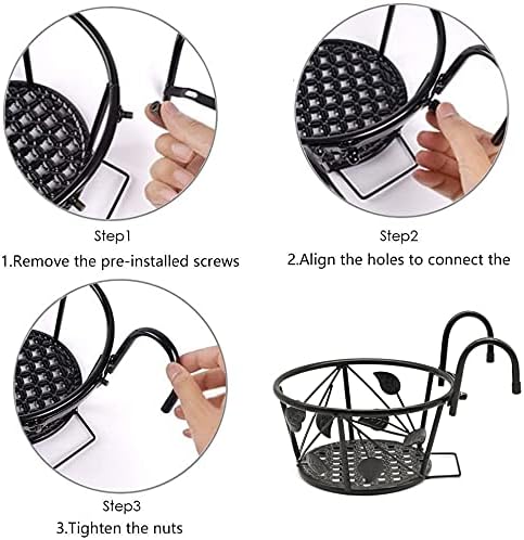Hanging Flower Pots for Home Kitchens are Commonly Used On Balconies with Iron Hollow Hanging Leaves to Decorate The Stable Garden Green Well Hanging Flower Baskets (Black)