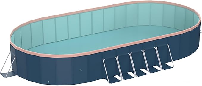 Montary Foldable Large Non-Inflatable Oval Swimming Pool for Family - Hard Plastic Shell, Oversized Thickened Design, Portable Collapsible Backyard Pool-137"x68.5"x20.5"