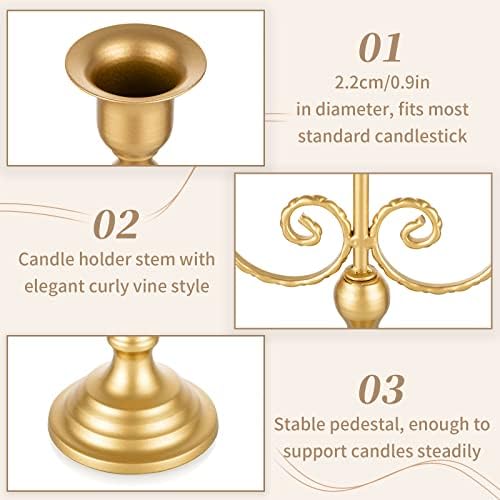 Sziqiqi Gold Candelabra Candle Holders for Wedding Christmas, 3 Arms - Image 5