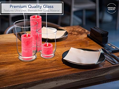 Royal Imports Clear Glass Pillar Candle Holder 3Pc Set, 6", 8" 10" - Image 2