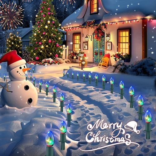 25 Pack 6 Inch Christmas Light Stakes for C7 C9 String Lights, Green - Image 4