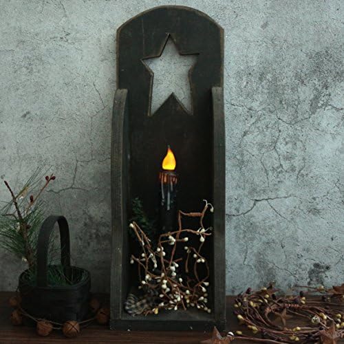 CVHOMEDECO. Real Wax Hand Dipped Battery Operated LED Timer Taper Candles Country Primitive Flameless Lights Décor, 6-3/4 Inch, Matt Black, 2 PCS in a Package - Image 2