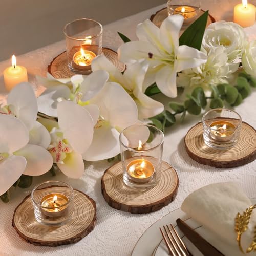 NITIME 12 Pcs Assorted Votive Candle Holders, Clear Glass Candle Holder for Floating Candles, Tealight Candle Holder for Table Centerpiece, Wedding and Party Decor - Image 4