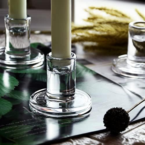 12PCS Clear Glass Taper Candle Holders, Crystal Candlesticks, Dining Decor - Image 3