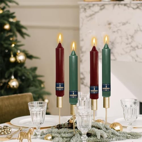 Red Taper Candles Dripless Candlesticks,Gedengni 9inch Short Tapered Candle Green Candle Sticks Christmas Dinner Candles for Thanksgiving Church Holiday Dinner Decor,30-RG - Image 4