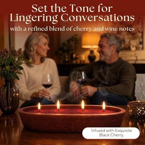 LILY LADUE 1LB Cherry Scented Pearled Candle Sand Kit - Decorative Refillable Sand Candle Kit with 24 Wicks and Wooden Holder, Red Wax Beads, Powder Wax Pearls to Make Your Own Home Decor, Gift Set - Image 5