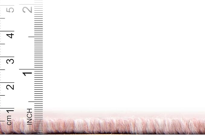 Unique Loom Collection Casual Transitional Solid Heathered Indoor/Outdoor Flatweave Area Rug (9' x 12' Rectangle, Whisper Pink/Ivory)