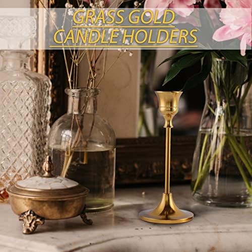 Candlestick Holders,Taper Candle Holder for Candlesticks Gold Brass Vintage Candle Stick Candle Holders Candelabra Candle Holder for Fireplace Party Dining Home - Image 5