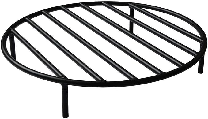 onlyfire Heavy Duty Round Fire Pit Grate 30 Inch - Steel Log Grate with High-Temp Coating & Removable Legs, 3.5" Tall Wood Burning Grate for Outdoor Fireplace, Camping, BBQ