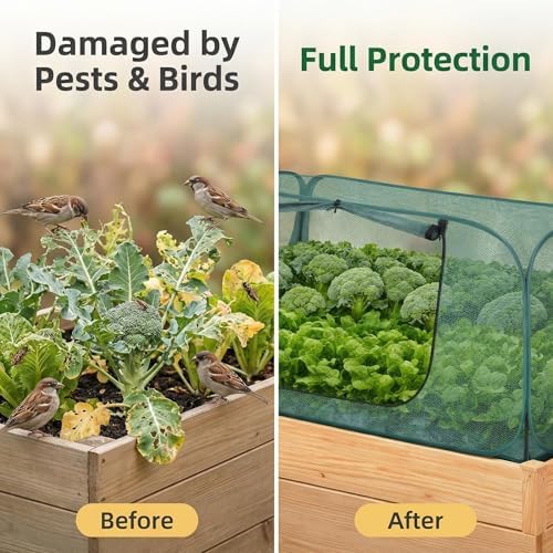 1Pack Raised Garden Bed Covers, Pop Up Mesh Plant & Vegetable Cover,30% Sunblock Plant Shade Tent, Outdoor Planter Protection, Sun & Insect Guard - Image 6