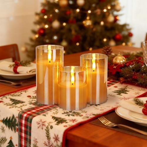 Amagic Gold Glass Flameless LED Candles Battery Operated with Remote Timer - Image 3