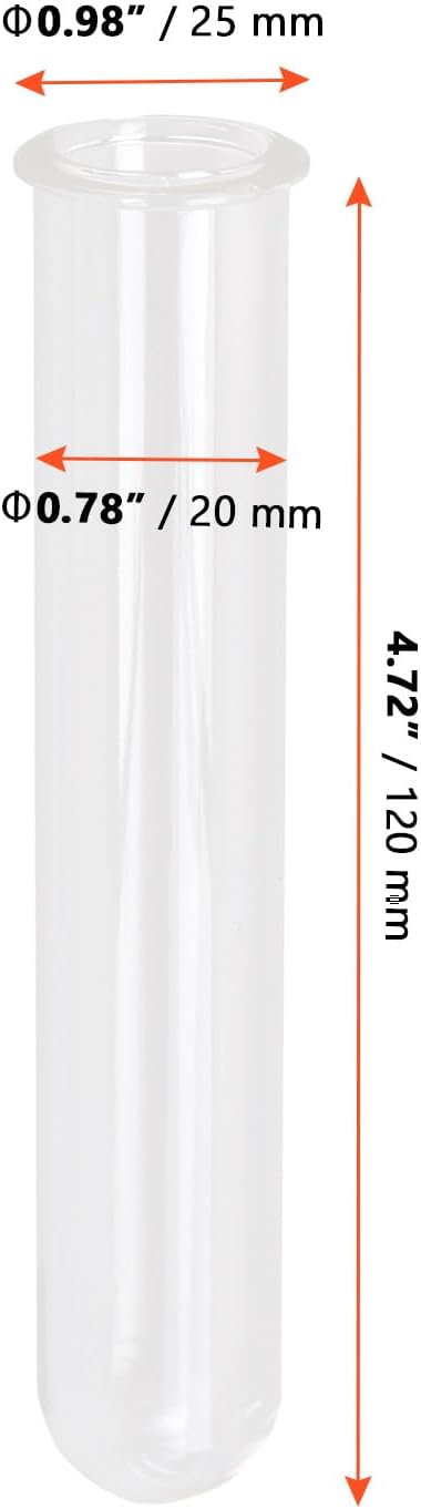 SINJEUN 30 PCS Plant Propagation Tubes, 20 ml Clear Plastic Test Tubes for Plants Flowers Home Office Decorations (4.7 inches Height)