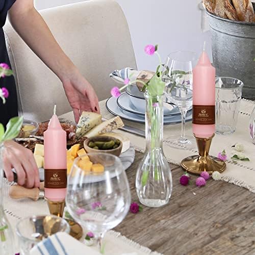 Pink Short Taper Candle Candle Sticks, 5 Inch Mini Pillar Candles Small Taper Candles, 4PCS Handmade Unscenteds Candlesticks for Festive, Party, Spell, Wedding, Home Decor - Image 5