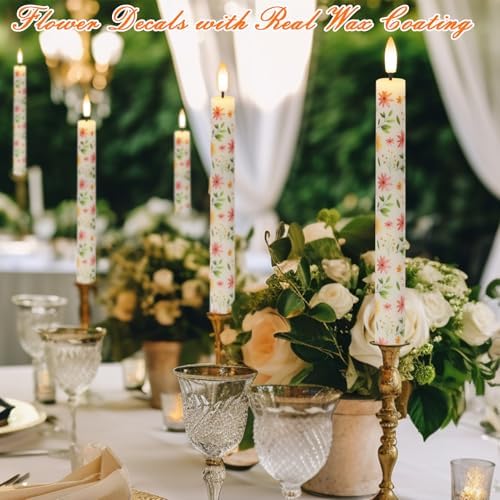 Flower Flameless Taper LED Candles Battery Operated with Remote Timer - Image 4