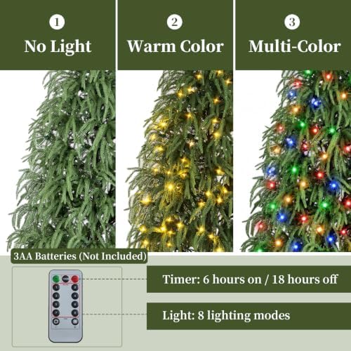BLOSMON 5 ft Norfolk Pine Christmas Tree for Outdoor Porch, Pre Lit - Image 5