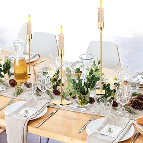 Oatnauxil Metal Gold Taper Candle Holder for Wedding, Dinning, Party, Fits 3/4 inch Thick Candle&Led Candles (Set of 6 Pcs) - Image 6