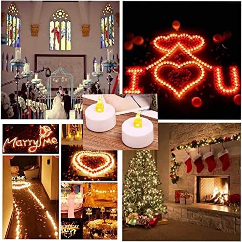 Battery Operated Flameless Tea Lights : 24PACK LED Electric Candles Lamp Realistic and Bright Flickering Holiday Gift Long Lasting for Birthday Wedding Party Celebrations Decoration Warm Yellow - Image 4