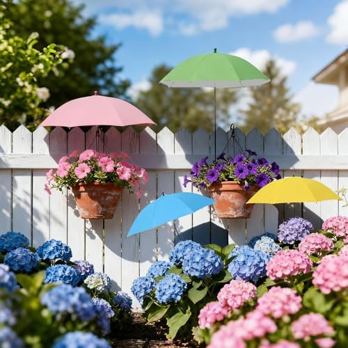 Plant Umbrella Shade For Outdoor Plants Adjustable Height (Green) - Image 7