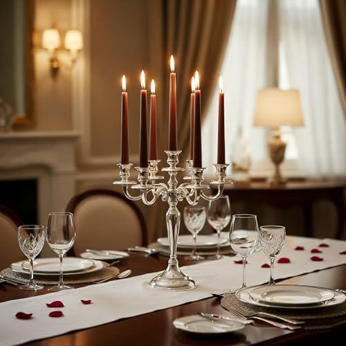12 Pack Brown Taper Candles丨Taper Candles 10 Inch Dripless丨Unscented & Smokeless Candlesticks Bulk丨7-8 Hours Long Burning Tall Candles丨Ideal for Christmas Weddings Parties Dinner - Image 3