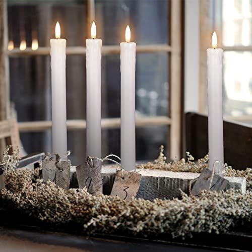 GenSwin Drip Wax Flameless Taper Candles Battery Operated with Remote Timer - Image 2