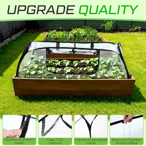 2 Pack Raised Garden Bed Foldable Clear PVC Greenhouse Covers 45"x22"x16" - Image 5