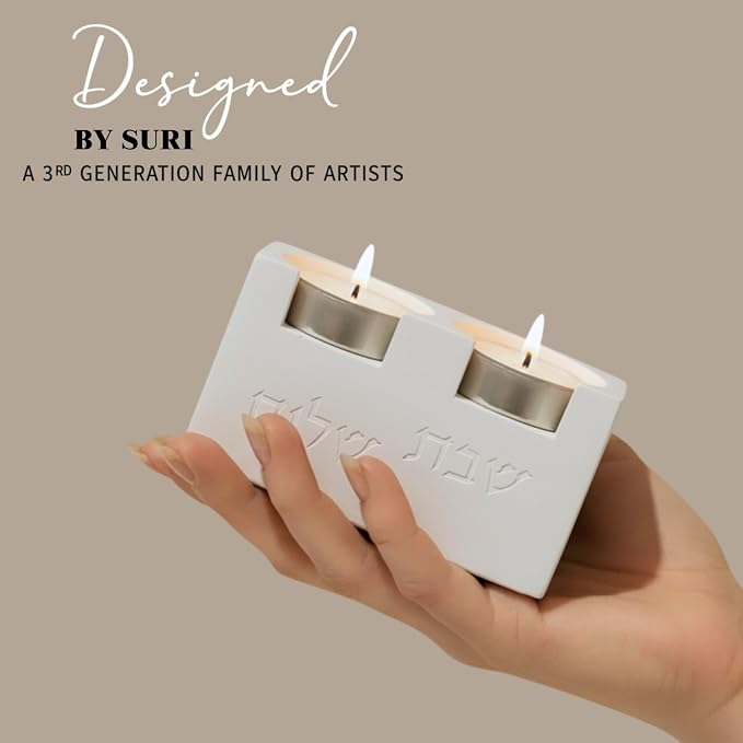 Cube Luxury Candle Holder Set – Modern Décor for Living Room & Dining Table - White
