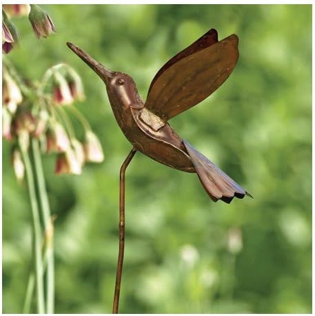 Flamed Copper Hummingbird Garden Ornament