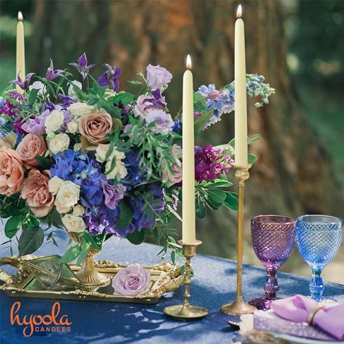 Hyoola Tall Taper Candles - 10 Inch Ivory Dripless, Unscented Dinner, Paraffin Wax with Cotton Wicks - 8 Hour Burn Time (Pack of 12) - Image 5