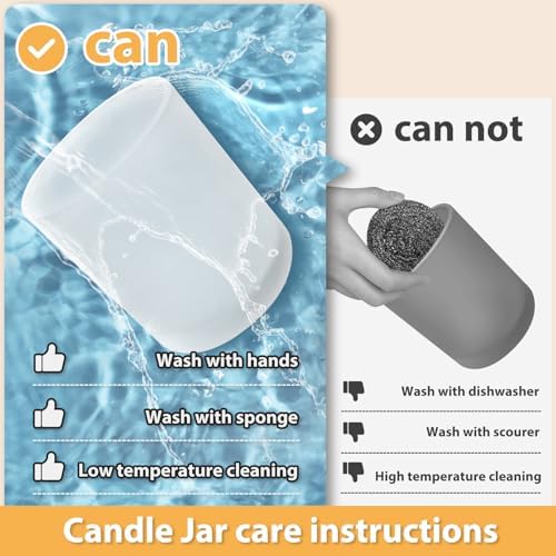SHOWIN 10 OZ Thick Candle Jars for Making Candles 15 Pcs, Empty Jars with Wood Lids for Candle Making, Sample Container, Frosted Grey - Image 5