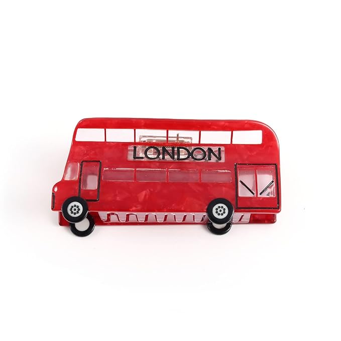 Personalized London Icon British Bus Hair Calw Clip,Fun Acetate Hair Claw for Women Girls Hair Accessories Gift