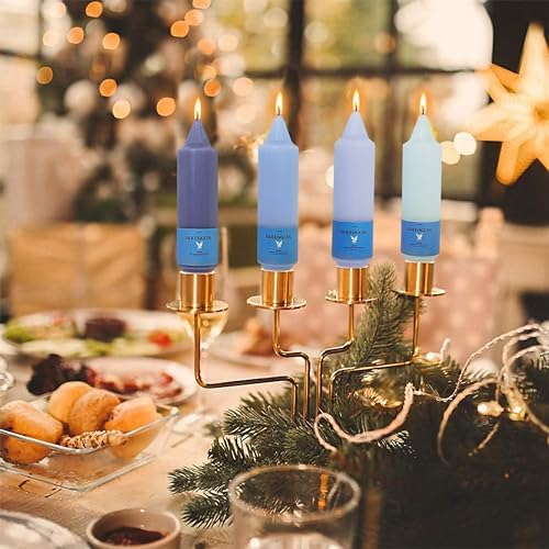 Unscented Dripless Taper Candles Gradient Blue 5INCH Smokeless Short Taper Candlesticks for Dinner Weddings Birthday Party Home Décor - Image 4