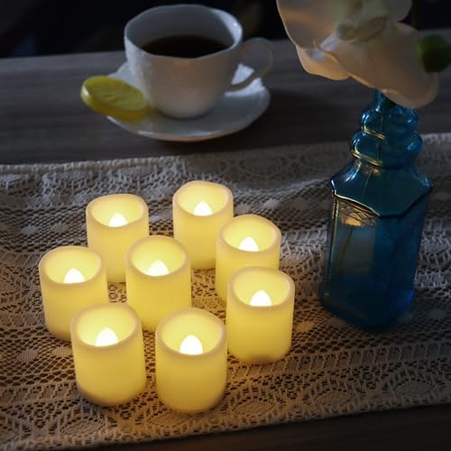 Battery Operated Flameless LED Votive Candles Warm White Light 12 PCS - Image 2