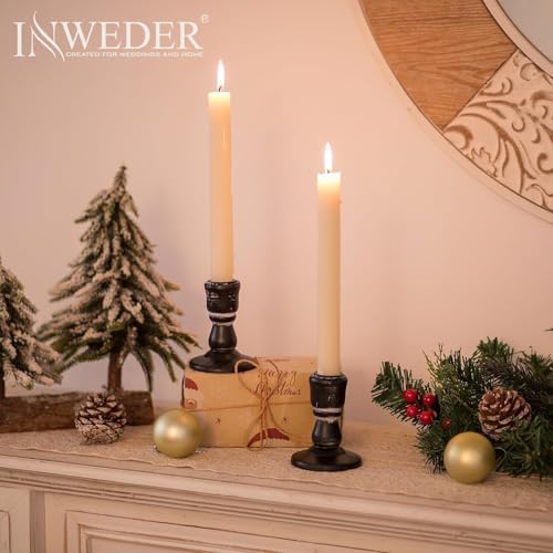 Wooden Candlestick Holders Rustic: Farmhouse Taper Candle Holder - Image 4