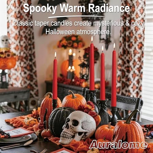 Red Taper Candles 10-Inch - Dripless Tall Christmas 12 Pack Tapered Candlesticks Unscented Smokeless Long Slow Burning Red Candle Sticks Paraffin Wax for Dinner Valentine’s Day Decor - Image 7