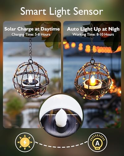 Homemory 8-Pack Solar Tea Lights Outdoor Waterproof, Dusk to Dawn Candles - Image 2