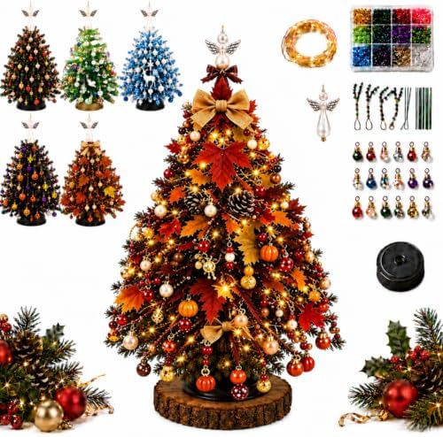 2027Upgraded DIY Beaded Christmas Tree Kit,Handmade Mini Desk Xmas Bead Art by Unknown