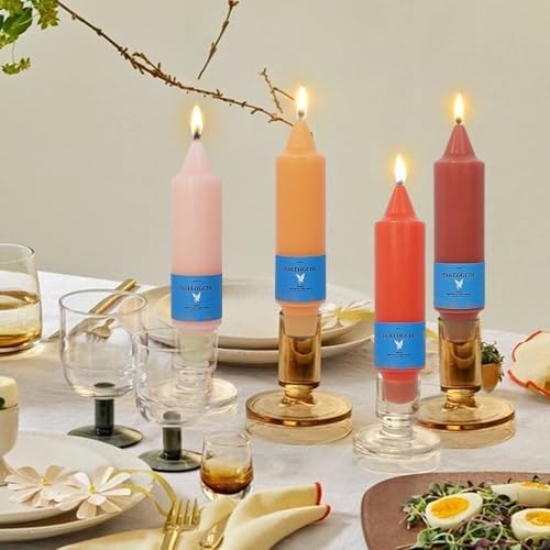 Smokeless Candlesticks Short Taper Candle,Unscented 5 Inches Gradient Orange Candle Sticks Dripless Tapered Candles for Home Décor Gifts - Image 6