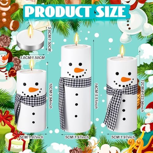 MTLEE 3 Pcs Fall Wood Candle Holders Cute Style, Soy Wax Tea Light - Image 4