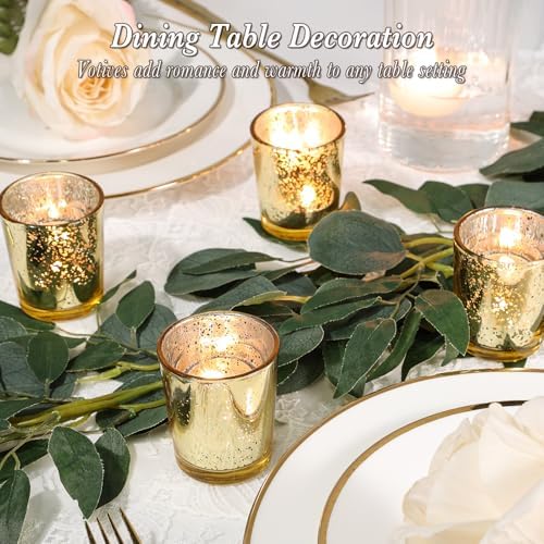 UPBUD Gold Votive Candle Holders Set of 24 - Image 2
