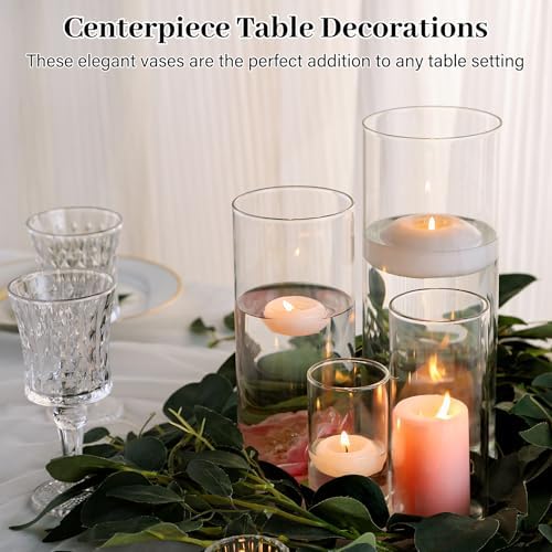16 PCS Clear Cylinder Vases for Centerpieces - 4, 6, 8,10 Inch Tall - Image 5